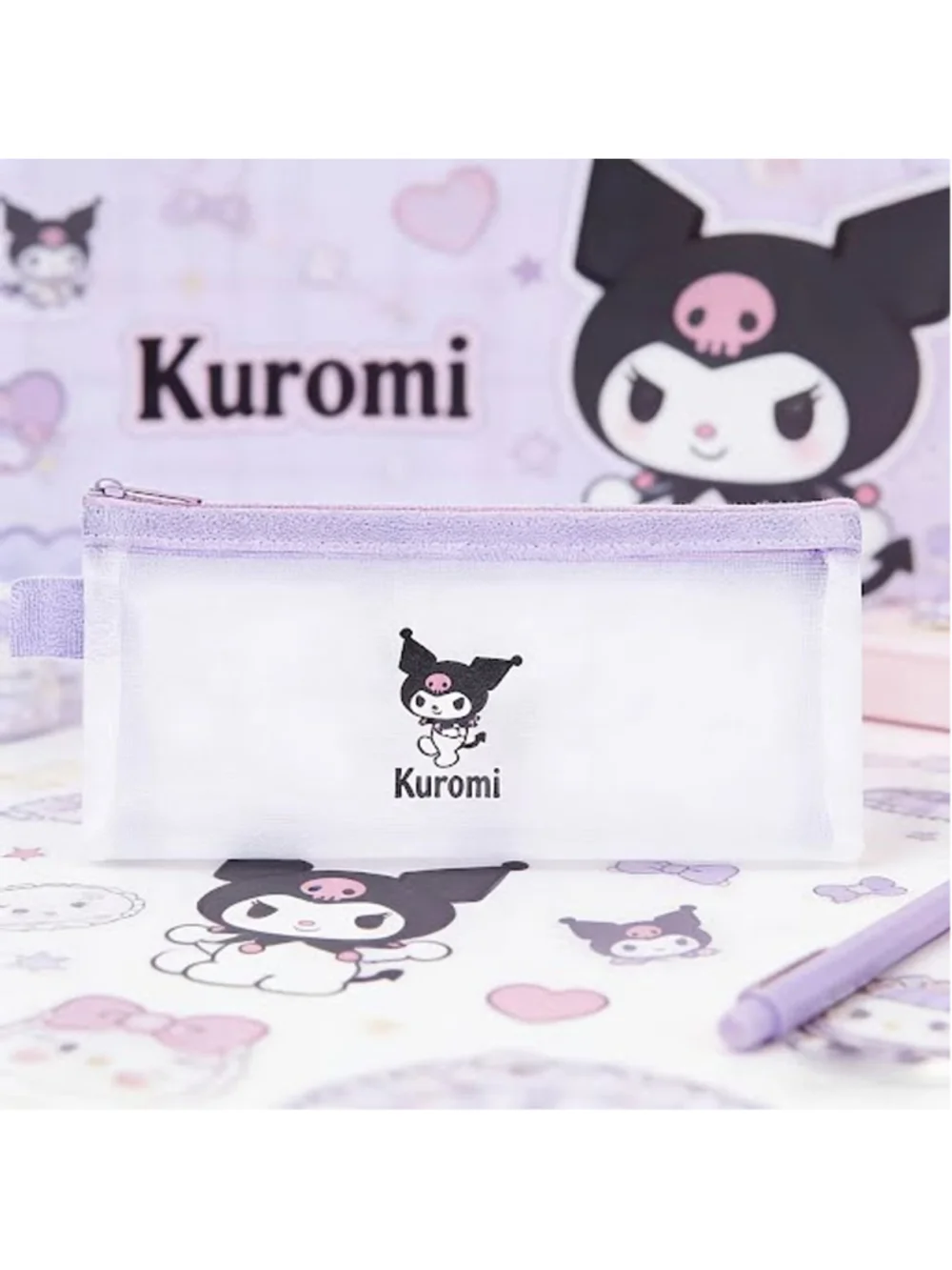 #KUR-1179 Kuromi Mesh Pencil Bag